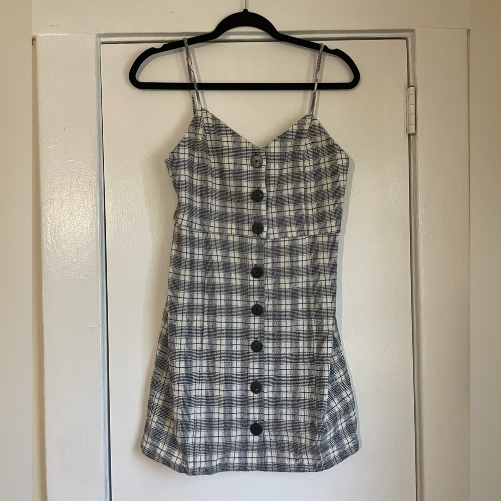 Zara Plaid‎ Grey and white Dress size Small